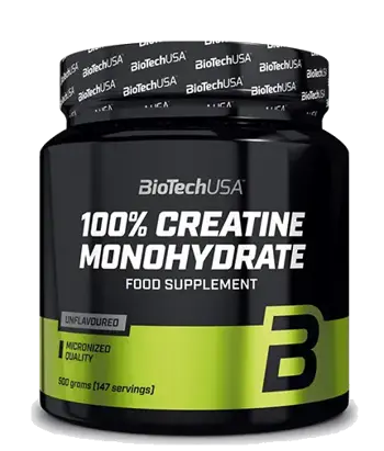 BioTechUSA 100% Creatine Monohydrate Микронизиран Креатин Монохидрат за Сила и Мускулен Растеж 500 грама Без вкус