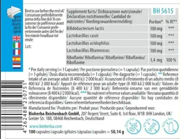 Bioherba 4 Strain Probiotic with Riboflavin За здрави черва и силен имунитет