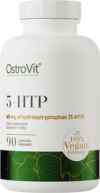 OstroVit 5-HTP 65 mg from Griffonia Seeds (25%) with L-Tryptophan & Vitamin B6 5-HTP 5-Хидрокситриптофан - 90 капсули, 90 дози