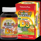 Natures Plus Animal Parade Витамин D3 500 IU за деца х 90 дъвчащи таблетки