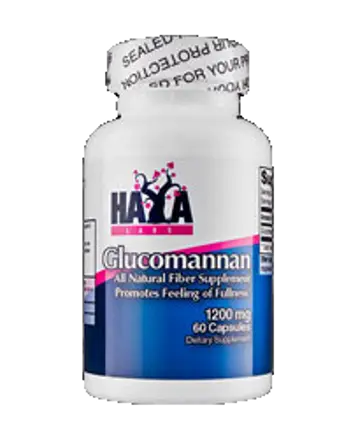 HAYA LABS Glucomannan 1200 мг Фибри за контрол на теглото х 60 капсули