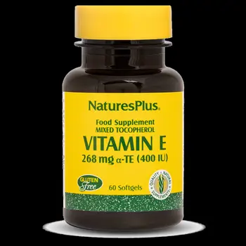 NaturesPlus Витамин E 268 mg α-TE (400 IU) За антиоксидантна защита и здраве х 60 капсули