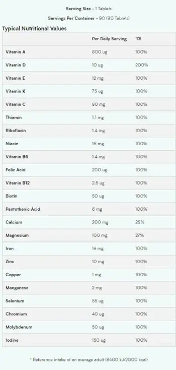 MyProtein A - Z Multivitamin Мултивитамин - 90 таблетки, 90 дози