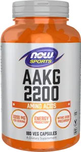 NOW Foods AAKG 2200 550 мг Аргинин AAKG - 180 веге капсули, 45 дози