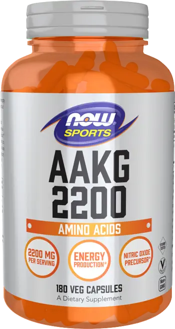 NOW Foods AAKG 2200 550 мг Аргинин AAKG - 180 веге капсули, 45 дози