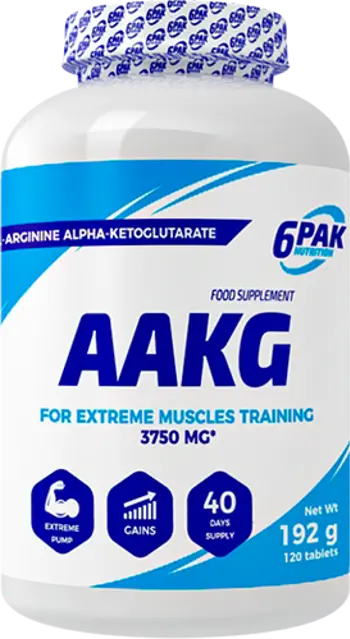6PAK Nutrition AAKG Caps 1000 мг Аргини АAKG - 120 капсули, 40 дози