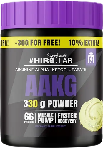 Hiro.Lab AAKG Powder Arginine Alpha-Ketoglutarate за напомпване и възстановяване