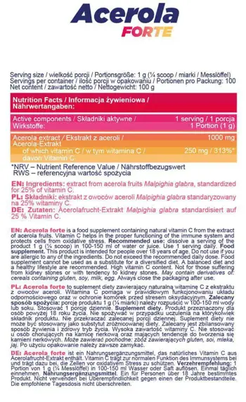 AllNutrition Acerola Forte Powder Натурален витамин C на прах