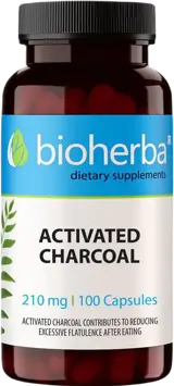 Bioherba Activated Charcoal 350 mg Активен въглен за храносмилателен комфорт