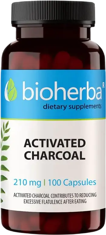 Bioherba Activated Charcoal 350 mg Активен въглен за храносмилателен комфорт