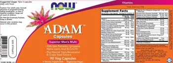 NOW Foods Adam Men's Vits Витамини за Мъже - 90 веге капсули, 30 дози