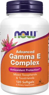 NOW Foods Advanced Gamma E Complex Витамин E Комплекс - 120 гел капсули, 60 дози
