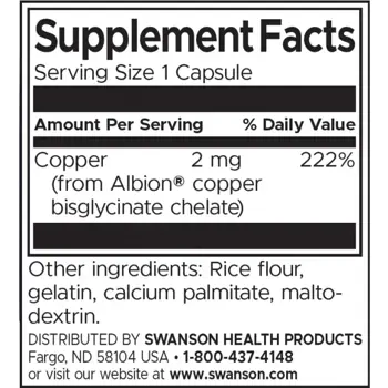 Albion Copper 2 mg / 60 Caps - Мед хелатирана форма