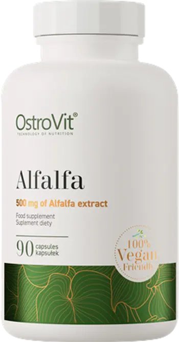 OstroVit Alfalfa 500 мг Vege Люцерна - 90 капсули, 90 дози
