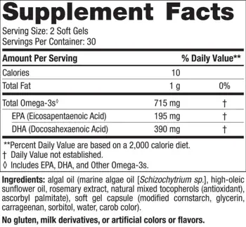 Nordic Naturals Algae Omega 715 mg Веган Омега-3 от водорасли