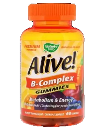 Nature's Way Alive! B-Complex Gummy Желирани бонбони за енергия и метаболизъм х 60 желирани бонбони