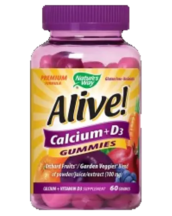Nature's Way Alive! Calcium + Vitamin D3 250 mg Желирани бонбони