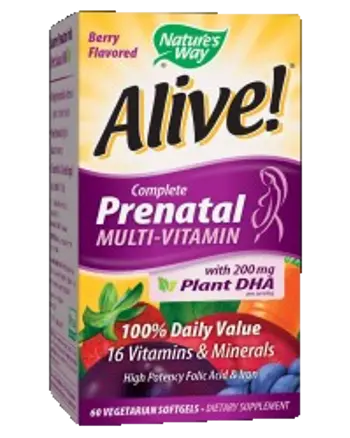 Nature's Way Alive! Complete Prenatal Multi-Vitamin В подкрепа на майката и бебето х 60 Гел капсули