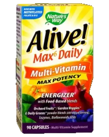 Nature's Way Alive! Max6 Daily Multi Мултивитамини за максимална потентност х 90 капсули