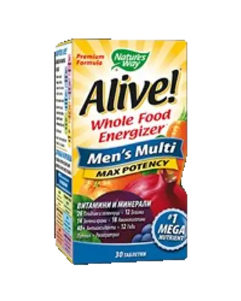 Alive! Men's Multi Мултивитамини за мъже 30 Таблетки
