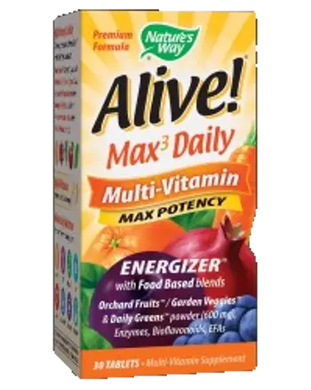 Nature's Way Alive! Multi-Vitamin Max Daily Max Potency Energizer Мултивитамини със Суперхрани 30 Таблетки