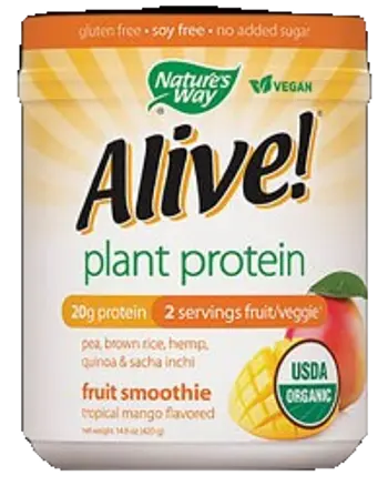 Nature's Way Alive! Organic Plant Protein Растителен протеин с вкус на тропическо манго 420 грама