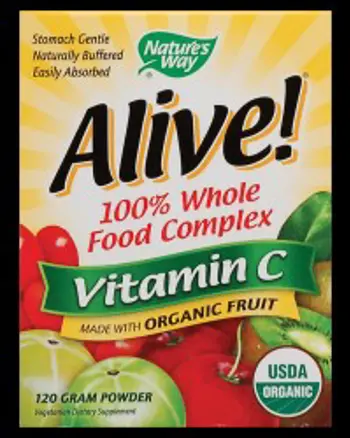 Nature's Way Alive! Vitamin C Powder 100% Whole Food Complex от органични плодове 120 грама