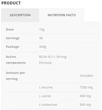 AllNutrition BCAA 8:1:1 Strong Formula За мускулен растеж и възстановяване 400 грама, 40 Дози