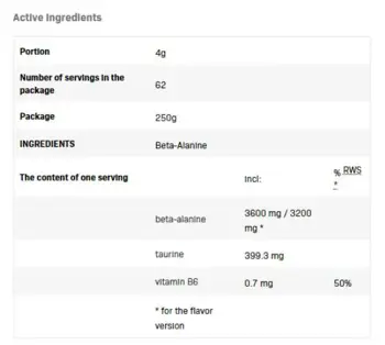 AllNutrition Beta-Alanine Endurance MAX За повишаване на издръжливостта 500 грама