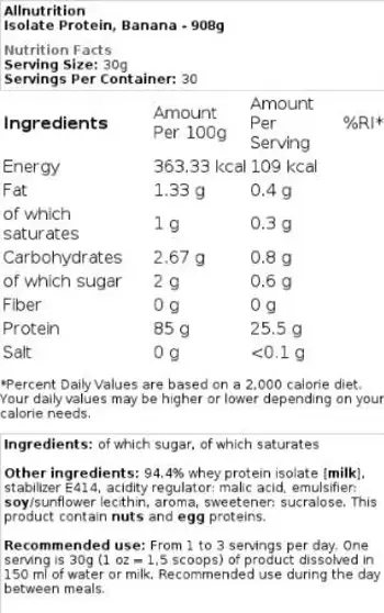 AllNutrition Isolate Protein Суроватъчен протеин изолат