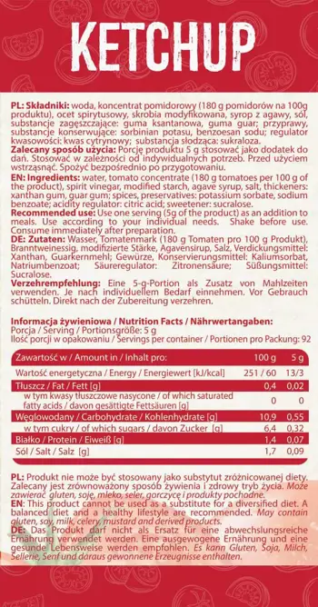 AllNutrition Ketchup Sauce Low Calorie