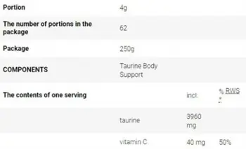 AllNutrition Taurine Body Support Таурин на прах за мускулна подкрепа и възстановяване