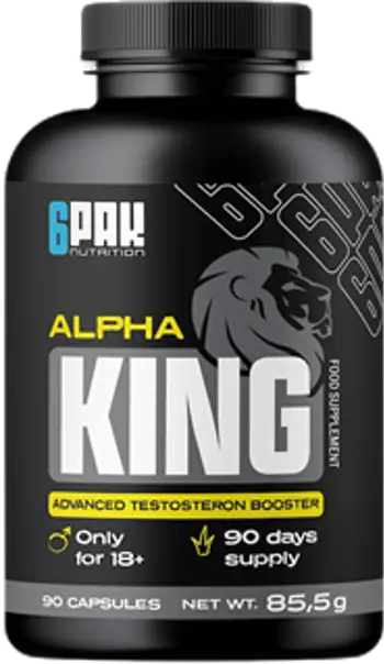 6PAK Nutrition Alpha King Advanced Testosterone Booster Тестостеронов Бустър - 90 капсули, 90 дози
