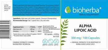 Bioherba Alpha Lipoic Acid 200 mg Мощен антиоксидант за енергия и възстановяване