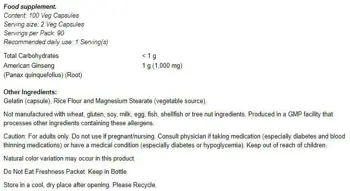 NOW Foods American Ginseng 500 мг Американски Жен-шен - 100 веге капсули, 50 дози