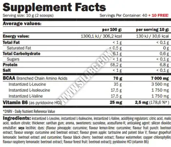AMIX BCAA 2:1:1 Micro-Instant Juice 7000 мг - 500 грама, 50 дози