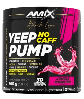 AMIX Black Line Yeep Pump NO CAFF Предтренировъчен Азотен Бустър Без Кофеин - 360 грама, 30 дози