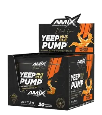 AMIX Black Line YEEP Pump Sachet Box Предтренировъчен комплекс за енергия и напомпване / 20 x 11.5 g
