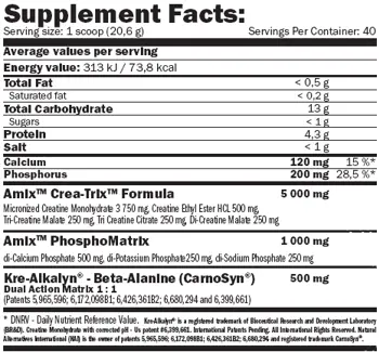 AMIX Crea-Trix ™ (Креатинова Матрица) 6500 мг - 824 грама, 40 дози