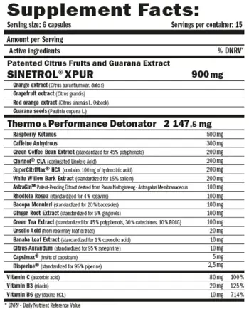 AMIX Detonatrol (Термогенен Фет Бърнър) - 90 капсули, 15 дози