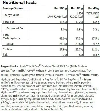 AMIX Exclusive Protein Bar Протеинов Бар - 12 бара x 85 грама, 12 дози