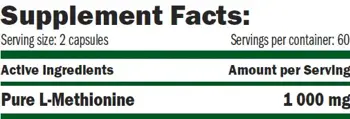 AMIX GreenDay METHIONINE 1000 мг Л-Метионин - 120 капсули, 60 дози