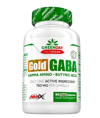 AMIX GreenDay ProVegan Gold Gaba 750 мг Висококачествена GABA - 90 веге капсули, 90 дози