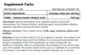 AMIX GreenDay ProVegan Gold Gaba 750 мг Висококачествена GABA - 90 веге капсули, 90 дози