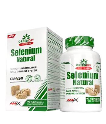 AMIX GreenDay ProVEGAN Selenium 110 мкг Natural Висококачествен Селен - 90 веге капсули, 90 дози