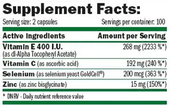 AMIX GreenDay Vitamin E 400 I.U. Витамин Е - 200 капсули, 200 дози