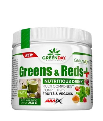 AMIX Greens & Reds+ Комплекс от Зелени Супер Храни - 250 грама, 41 дози