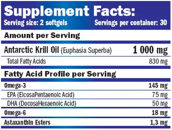 AMIX Krill Oil 1000 мг (Омега Мастни Киселини) - 60 гел капсули, 30 дози