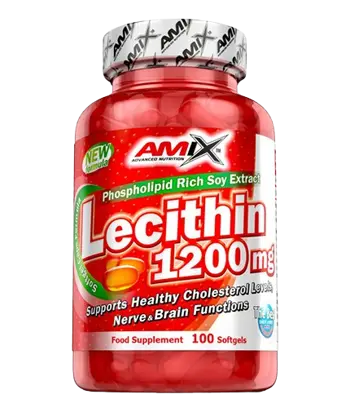 AMIX Lecithin 1200 мг (Лецитин) - 100 гел капсули, 100 дози