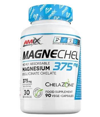 AMIX MagneChel Magnesium Bisglycinate Chelate 375 мг Магнезиев Бисглицинат Хелат - 90 веге капсули, 30 дози